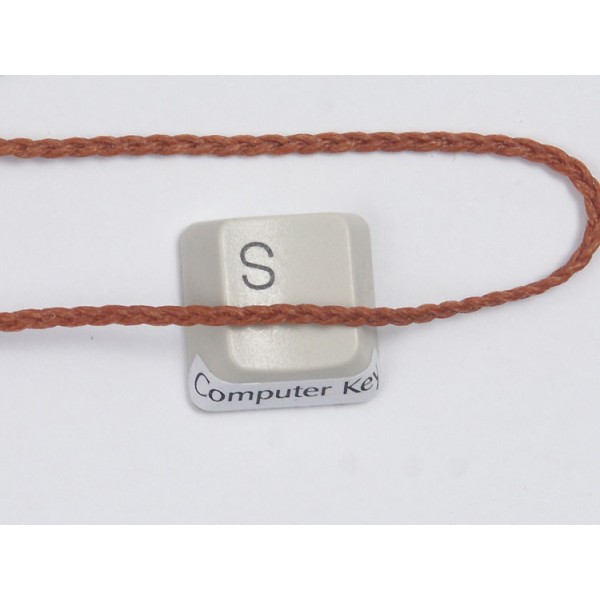 Waxed Polyester Cord, woven, 1.0mm, Rust, per 5 metres