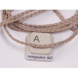 Waxed Plaited 3 strand Polyester Cord, by the metre, MEDIUM 2.5x1.0mm, Toi Toi colour