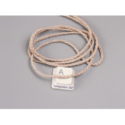 Waxed Plaited 3 strand Polyester Cord, by the metre, MEDIUM 2.5x1.0mm, Toi Toi colour