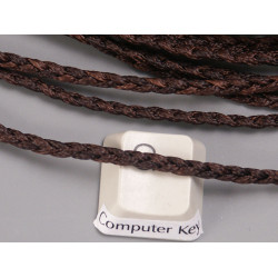 Waxed Plaited 3 strand Cord, Extra-Thick, Dark Brown, by the metre,