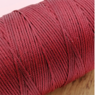 Waxed Polyester Cord, woven, Kokowai Red, per roll