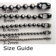 Ball & Bar Chain 6.4mm antiqued oxide, 20 inch