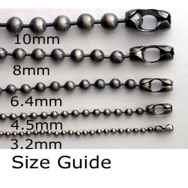 Ball & Bar Chain 6.4mm antiqued oxide, 20 inch