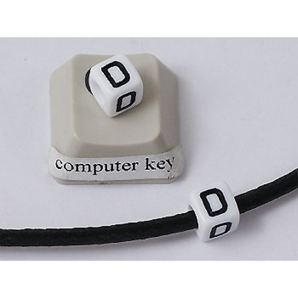 Plastic Letter Bead - D