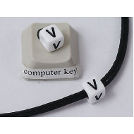 Plastic Letter Bead - V