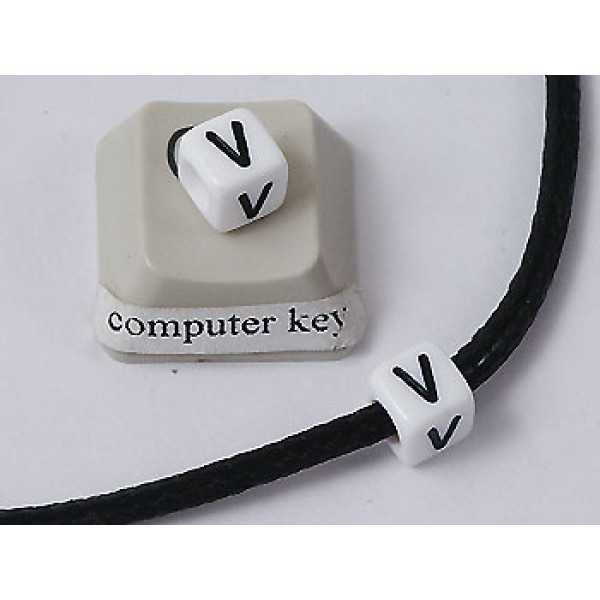 Plastic Letter Bead - V