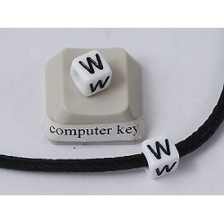 Plastic Letter Bead - W