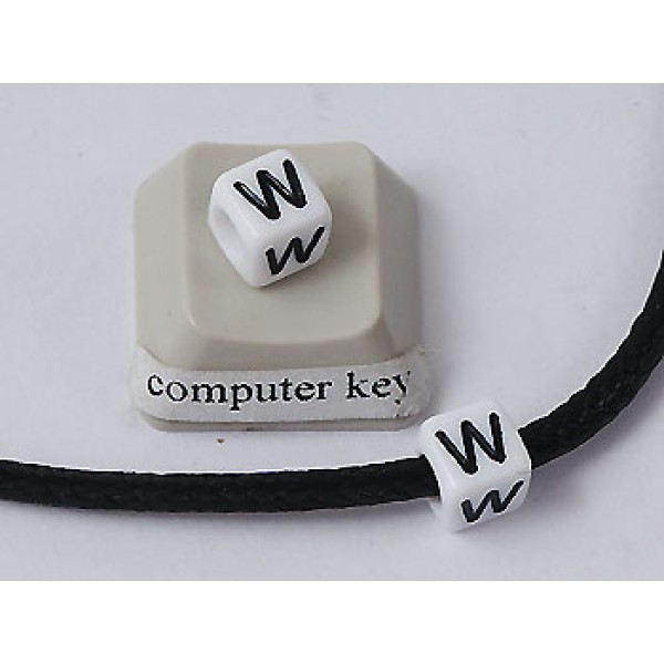 Plastic Letter Bead - W
