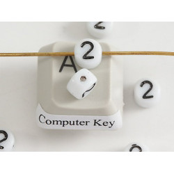 Porcelain Letter Bead - Number 2