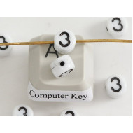 Porcelain Letter Bead - Number 3