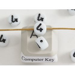 Porcelain Letter Bead - Number 4