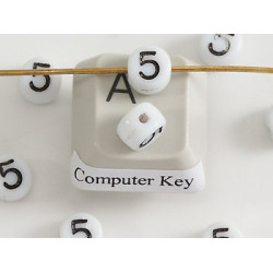 Porcelain Letter Bead - Number 5