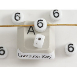 Porcelain Letter Bead - Number 6
