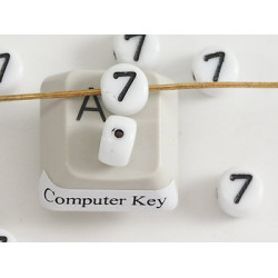 Porcelain Letter Bead - Number 7