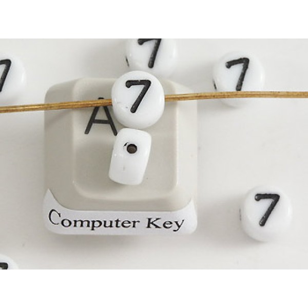 Porcelain Letter Bead - Number 7