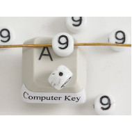 Porcelain Letter Bead - Number 9