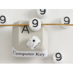 Porcelain Letter Bead - Number 9