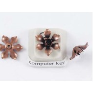 Vintage Copper Stamping Flower Bead 13mm