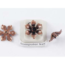 Vintage Copper Stamping Flower Bead 13mm