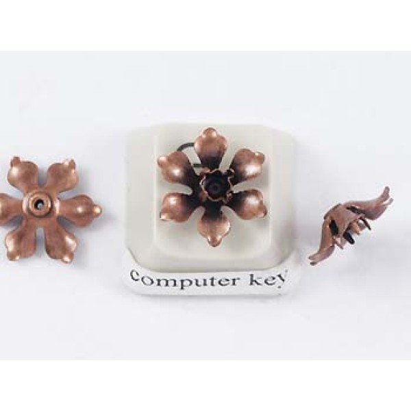 Vintage Copper Stamping Flower Bead 13mm