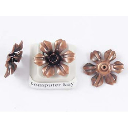 Vintage Copper Stamping Flower Bead 16mm