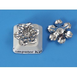 Vintage White Bronze plate Stamping Flower Bead 16mm