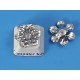 Vintage White Bronze plate Stamping Flower Bead 16mm