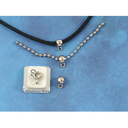 Pony bead hanger bail, 3mm hole, nickel colour