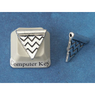 Charm Bead, triangle pennant, antiqued silver, bag of 20