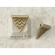 Charm Bead, triangle pennant, antiqued bronze, bag of 20