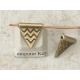 Charm Bead, triangle pennant, antiqued bronze, bag of 20
