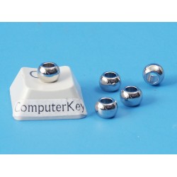 Large hole Metal Bead, heavy, 2.97mm hole, nickel plated, bag of 50