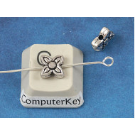 Boho Flower Bead, 8.8mm, antique silver colour, bag of 20