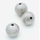 Stardust bead, round, 12mm, platinum colour