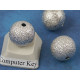 Stardust bead, round, 12mm, platinum colour