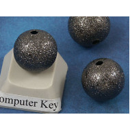 Stardust bead, round, 12mm, NF Black