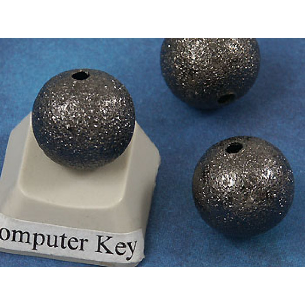 Stardust bead, round, 12mm, NF Black