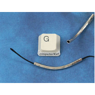 Curved Tube Metal Spacer Bead, 39mm x 1.5mm, hammered, platinum colour