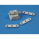 Spacer Bar with 3-holes multi strand, platinum colour, 24x6mm, bag of 5
