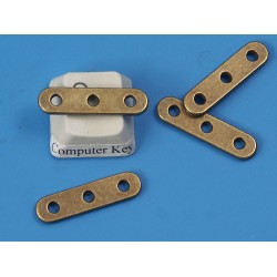 Spacer Bar with 3-holes multi strand, antiqued bronze, 24x6mm, bag of 5