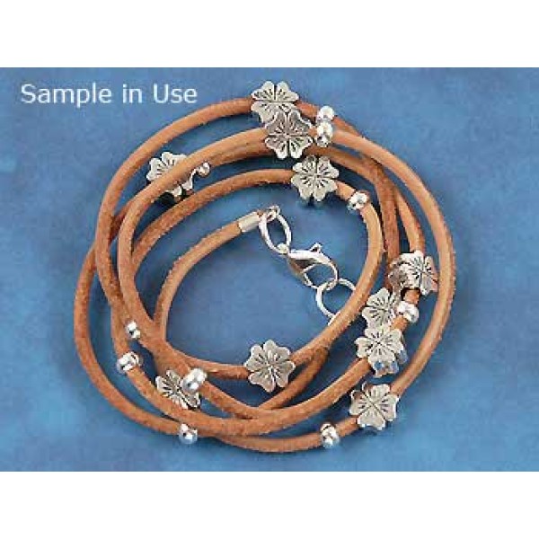 Large hole Flower Bead, tibetan style, NF antiqued silver, each