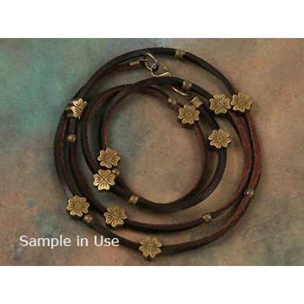 Large hole Flower Bead, 10mm, NF antiqued bronze, each