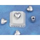 Heart bead, 7.5mm, nickel colour, bag of 20
