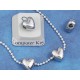 Heart bead, 7.5mm, nickel colour, bag of 20