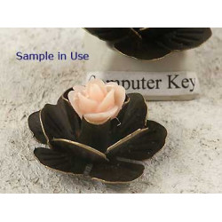 Antique bronze Stamping Flower Bead, 23mm, per 50 pcs