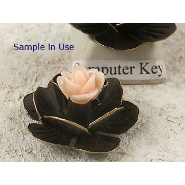 Antique bronze Stamping Flower Bead, 23mm, per 50 pcs