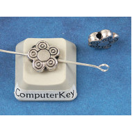 Boho Flower Power Beads, 10mm, antique silver colour