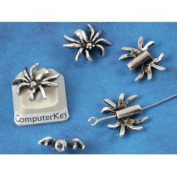 Spider Bead, 14x16mm, ant silver, each