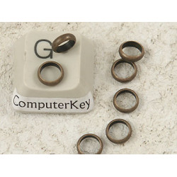 Large hole Donut Rondelle bead 6mm, NF antiqued bronze, bag of 20