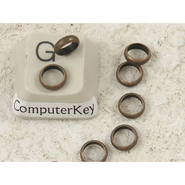 Large hole Donut Rondelle bead 6mm, NF antiqued bronze, bag of 20